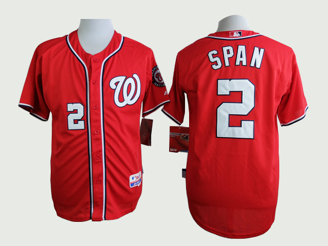 Men Washington Nationals 2 Span Red MLB Jerseys